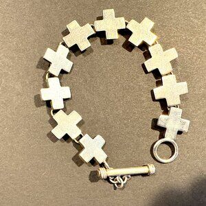 Sterling Silver 10 vintage  cross link bracelet 925 from Neiman Marcus Store